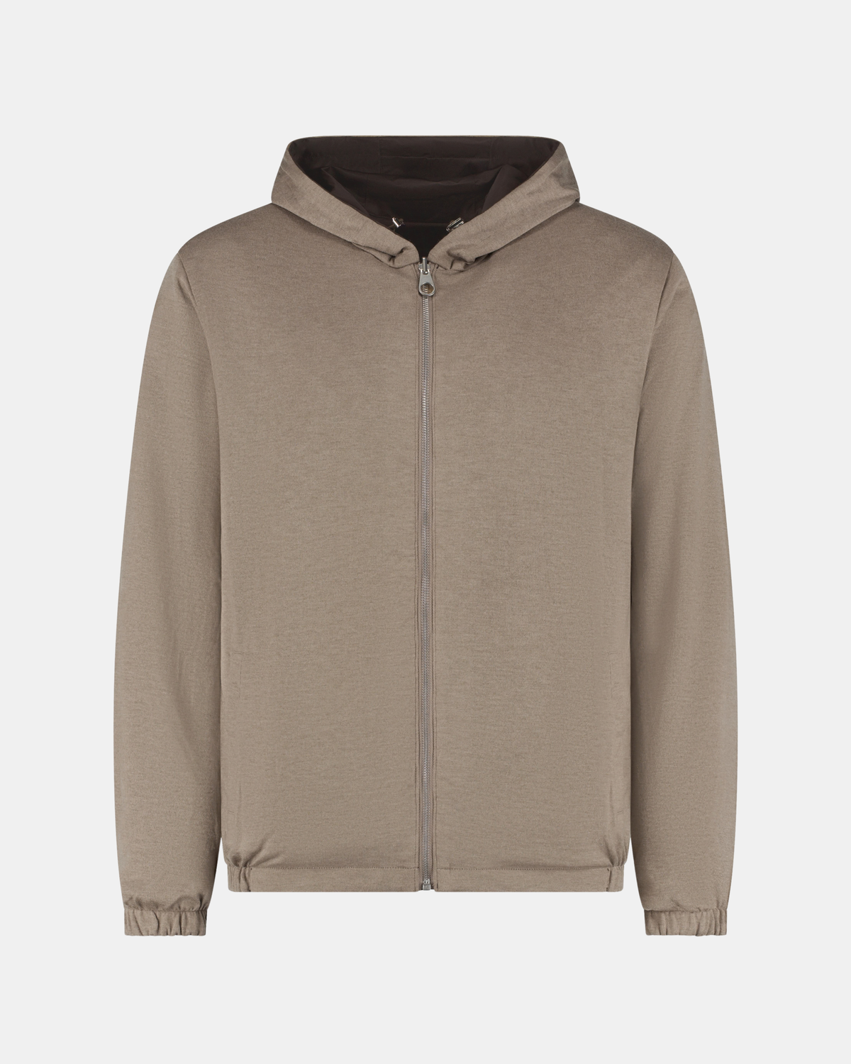 HOODED REVERSIBLE JACKET - BROWN