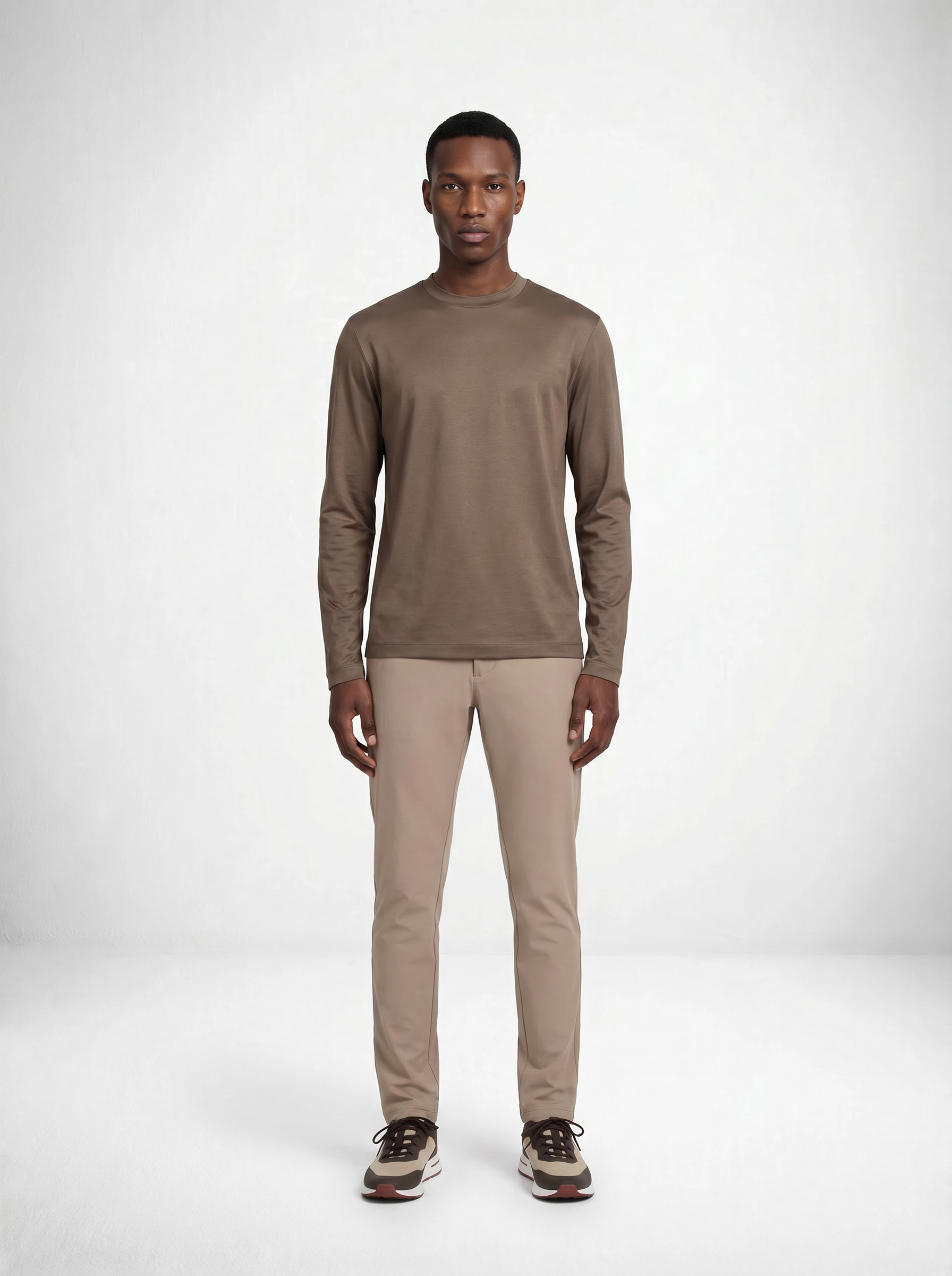 MERCERISED GLANS LONG SLEEVE - TAUPE