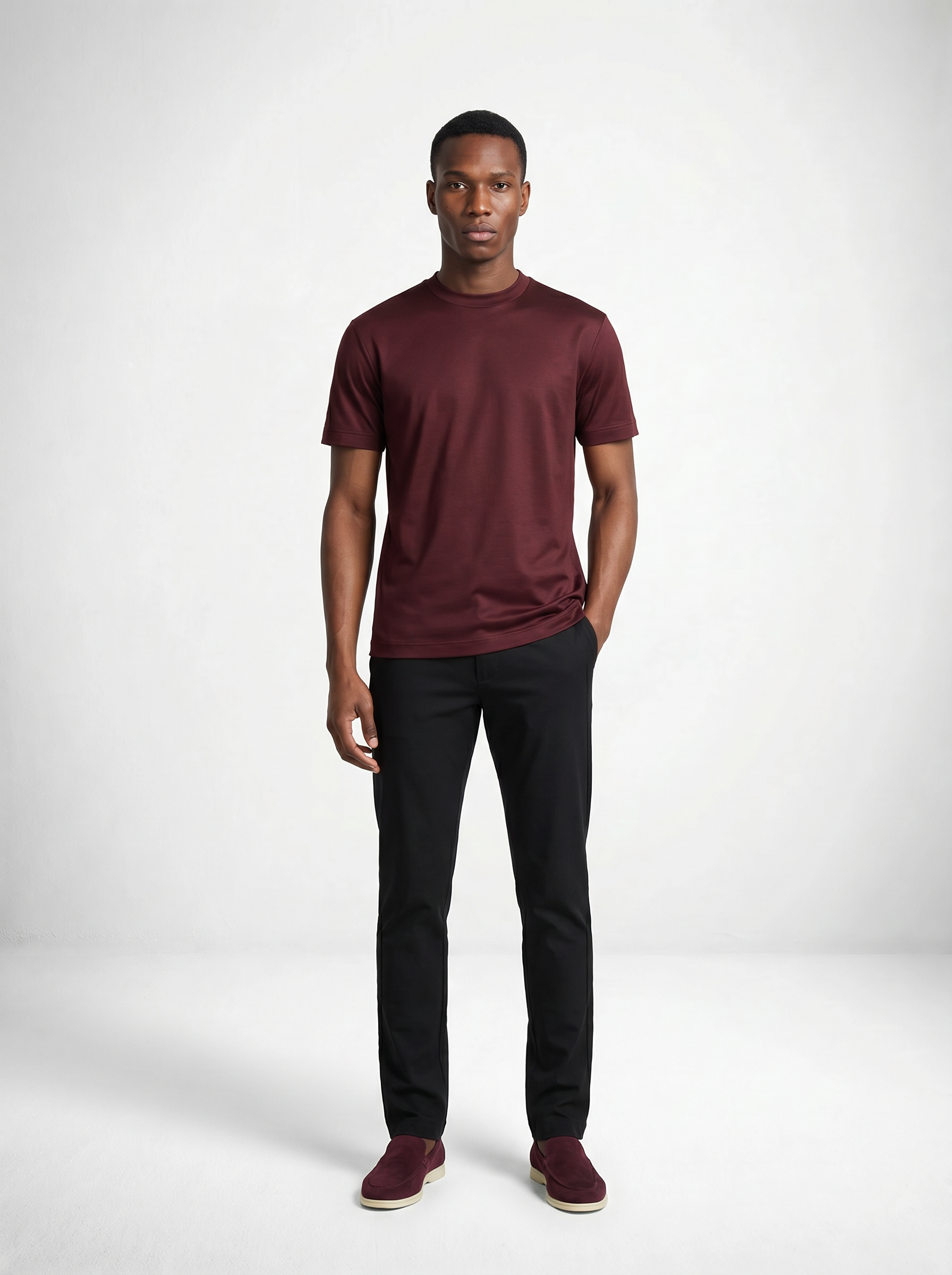 MERCERISED GLANS T-SHIRT - CHERRY
