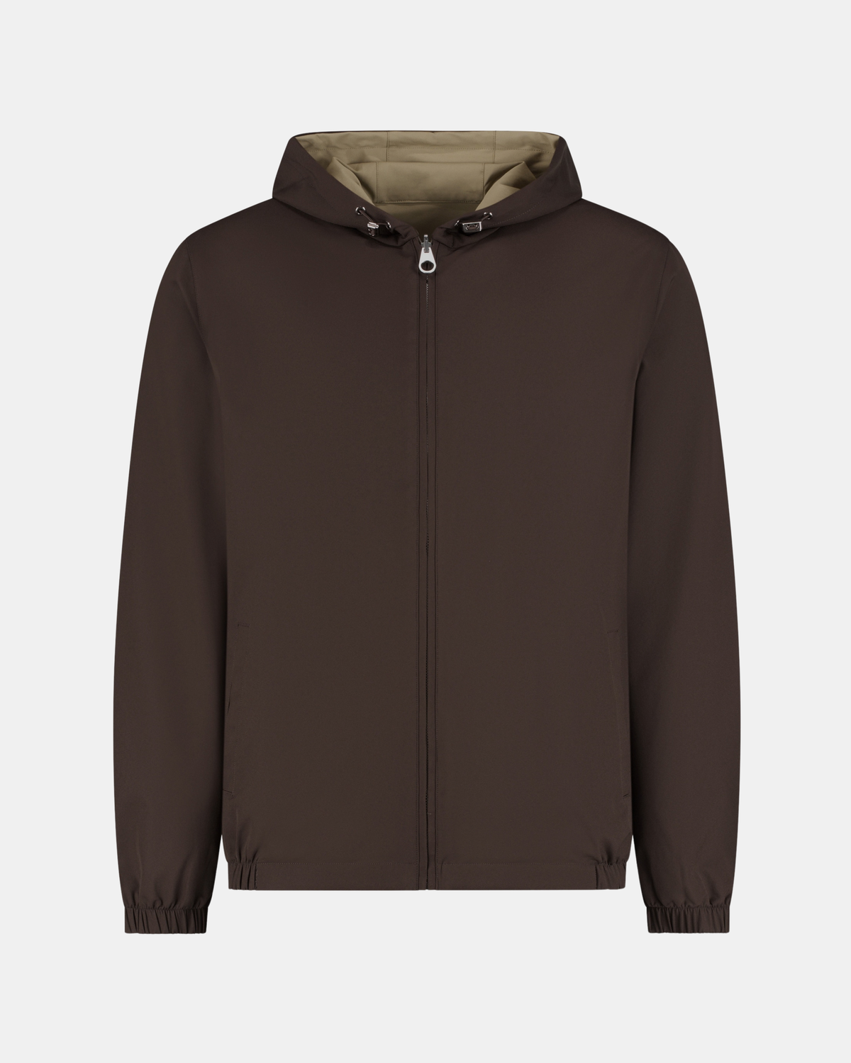 HOODED REVERSIBLE VEST - MOCHA BROWN