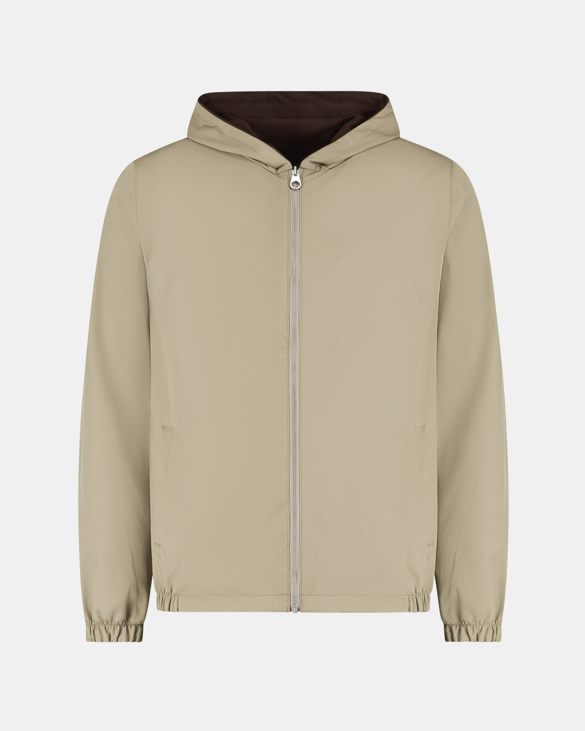 HOODED REVERSIBLE VEST - MOCHA BROWN