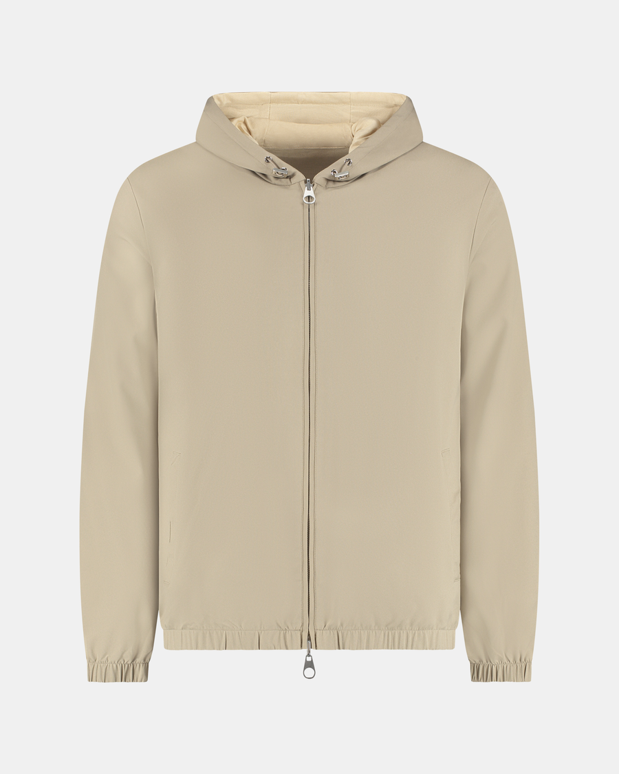 HOODED REVERSIBLE VEST - TAUPE