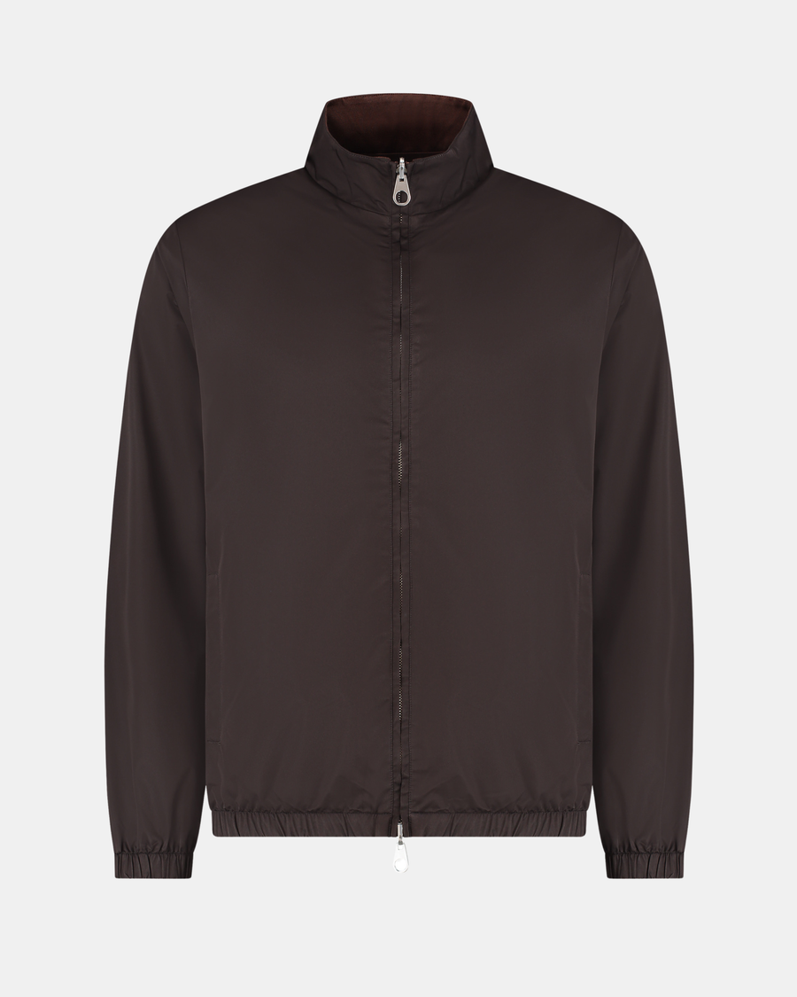 COLLAR REVERSIBLE JACKET - BROWN