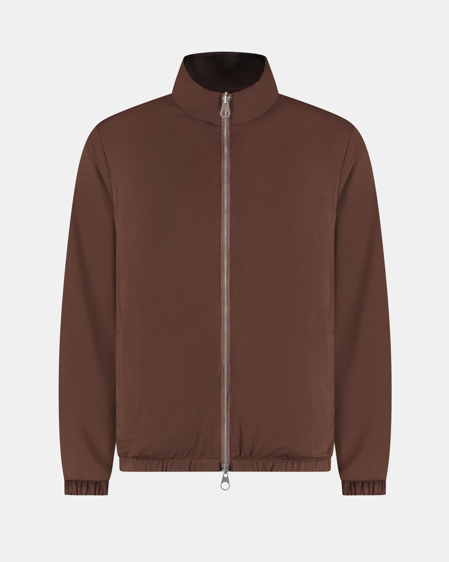 COLLAR REVERSIBLE JACKET - BROWN