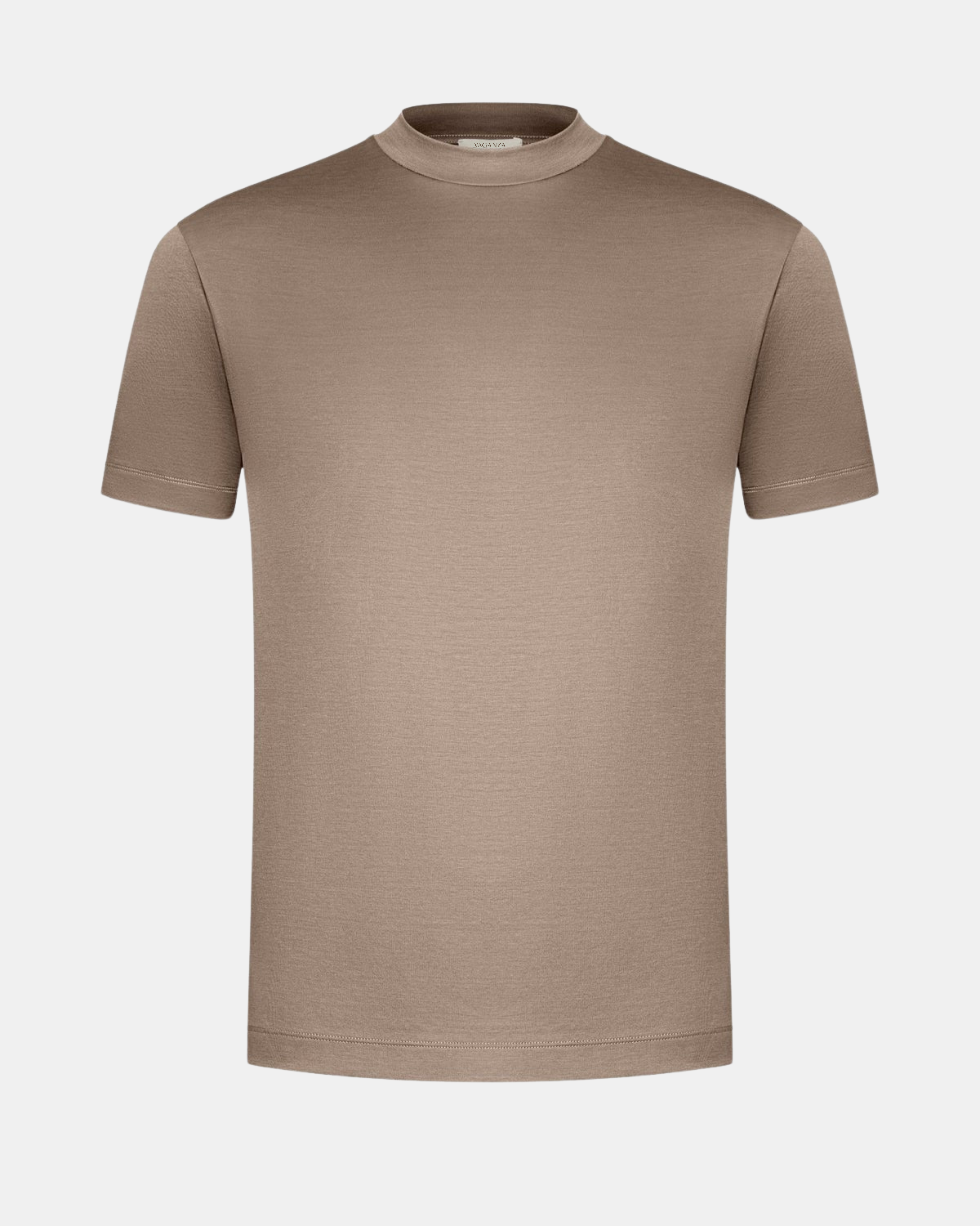 MERCERISED GLANS T-SHIRT - TAUPE