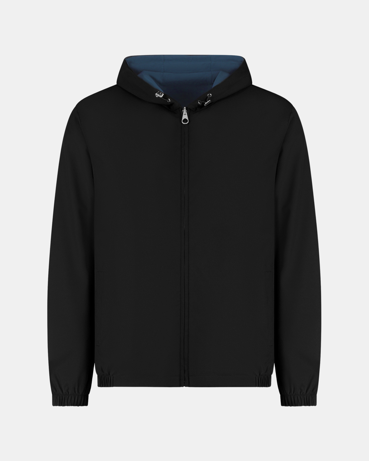 HOODED REVERSIBLE VEST - BLACK