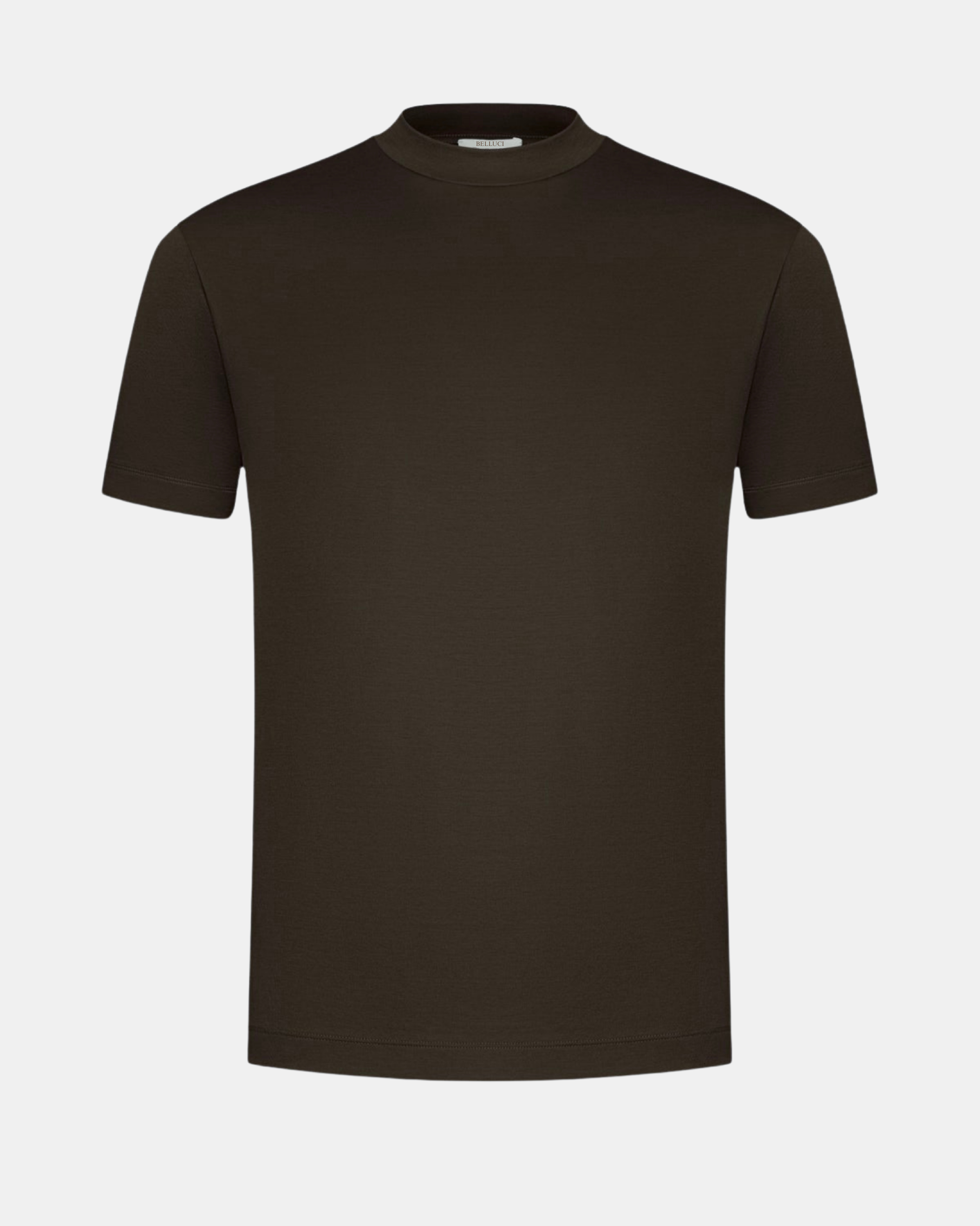 MERCERISED GLANS T-SHIRT - BRUIN