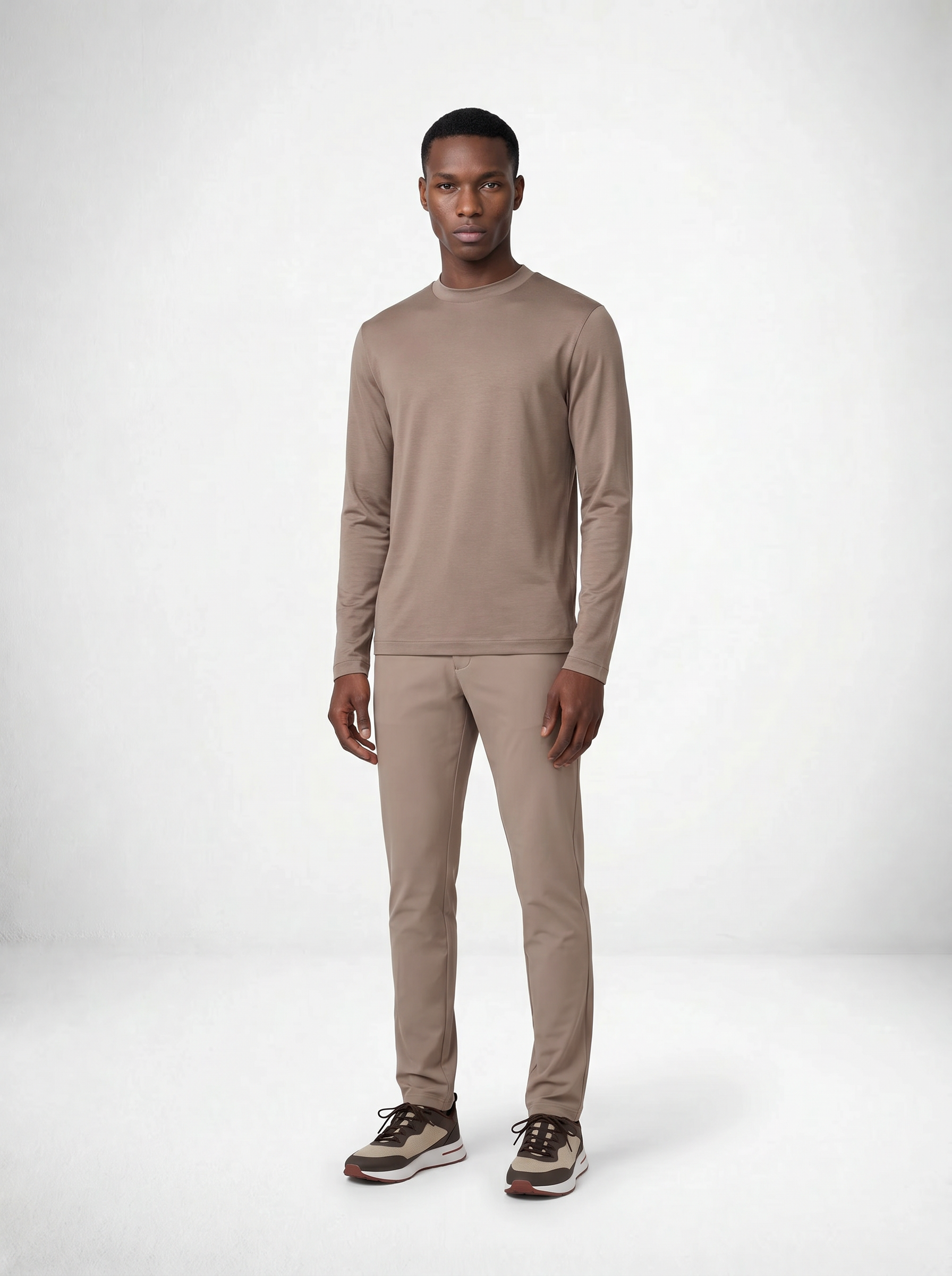 MERCERISED GLANS LONG SLEEVE - TAUPE