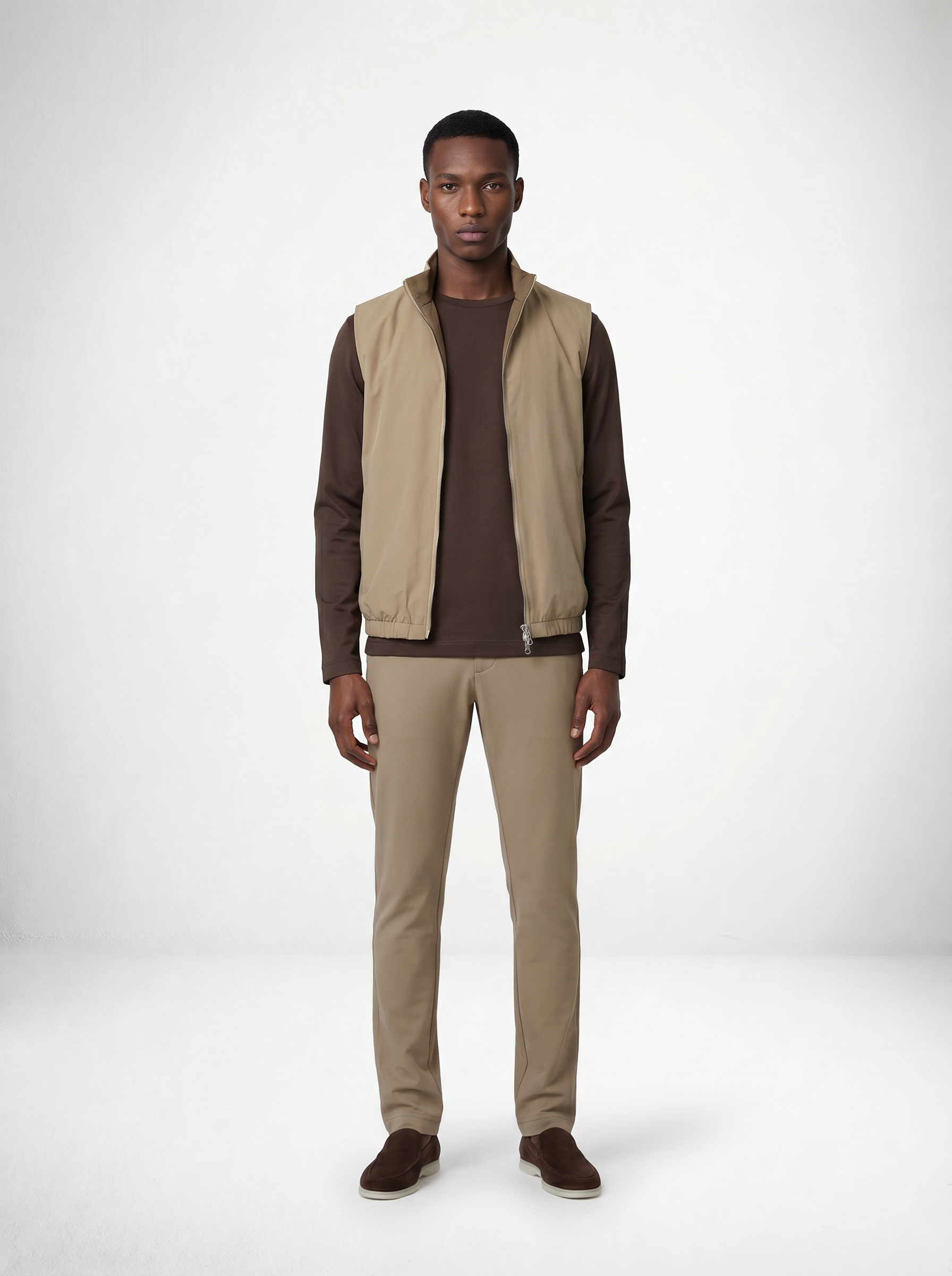 DUBBELZIJDIG GILET - TAUPE