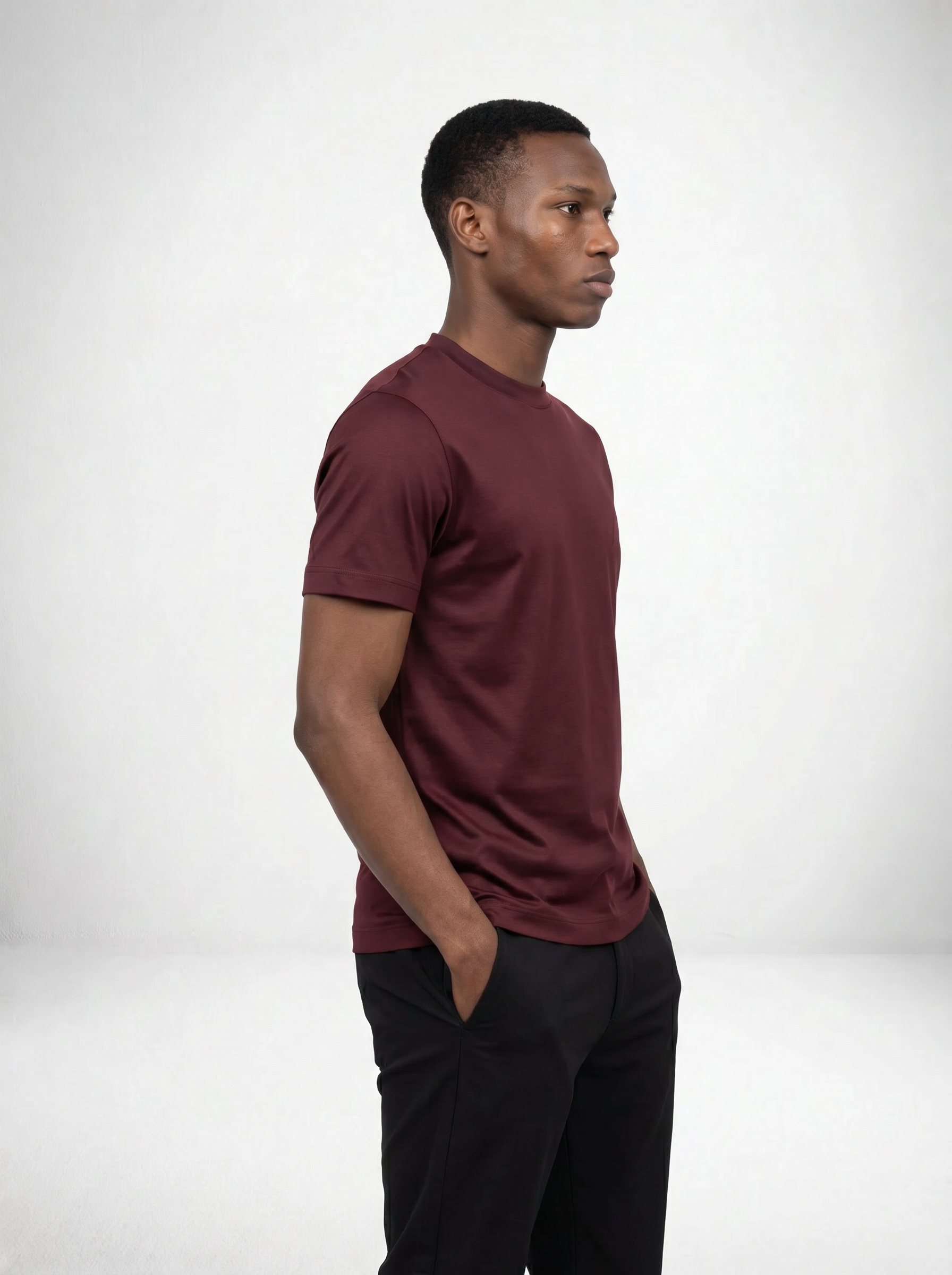 MERCERISED GLANS T-SHIRT - CHERRY