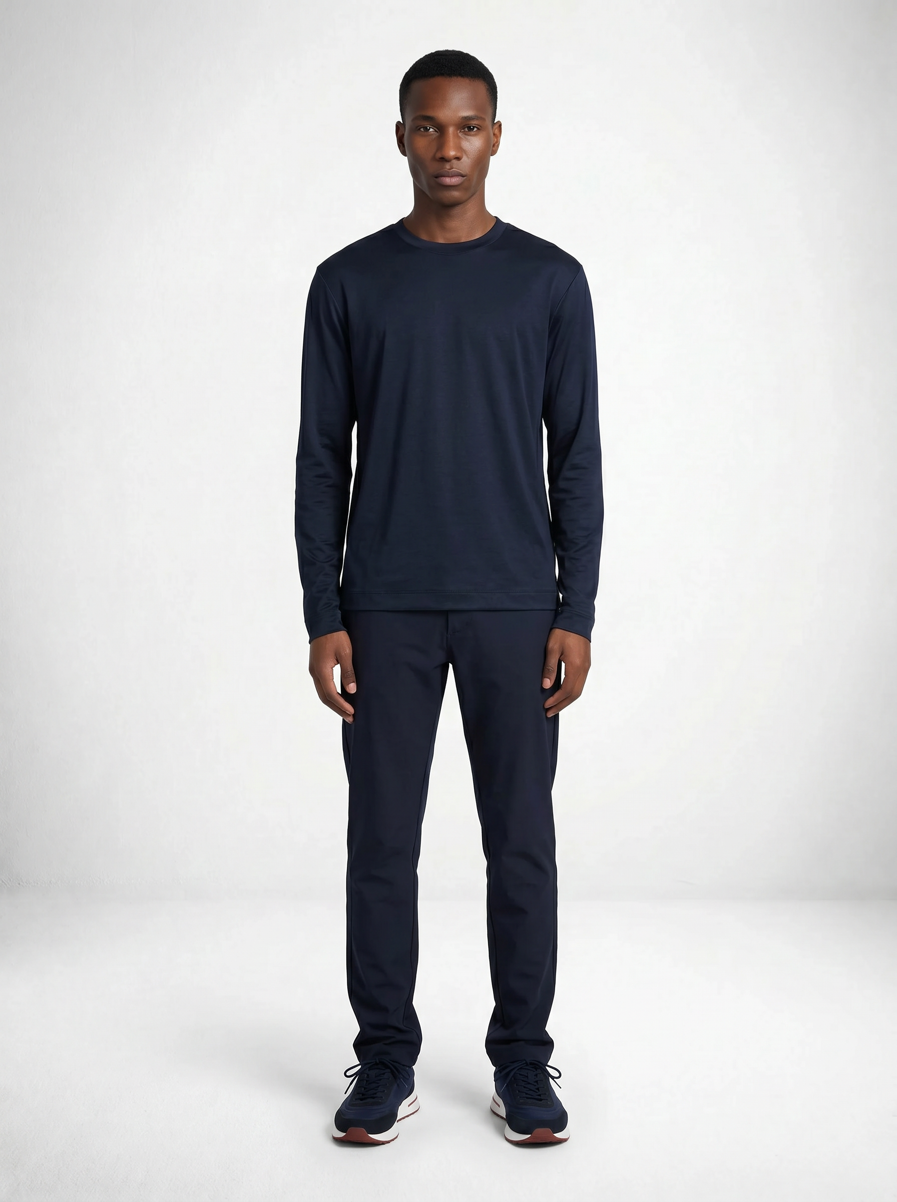 MERCERISED GLANS LONG SLEEVE - DARK NAVY BLAUW